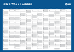 2026 Wall Planner Landscape Blue Non Customisable