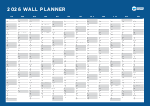2026 Wall Planner Landscape Blue Non Customisable