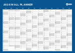2026 Wall Planner Landscape Blue Non Customisable