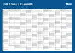2026 Wall Planner Landscape Blue Non Customisable